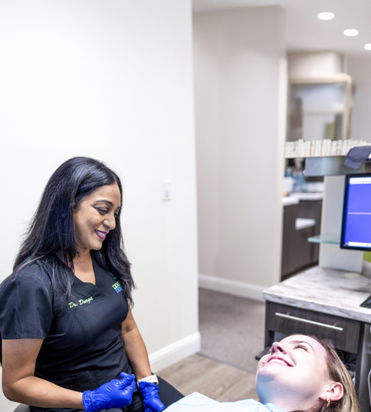 Close up of a relaxed dental patient